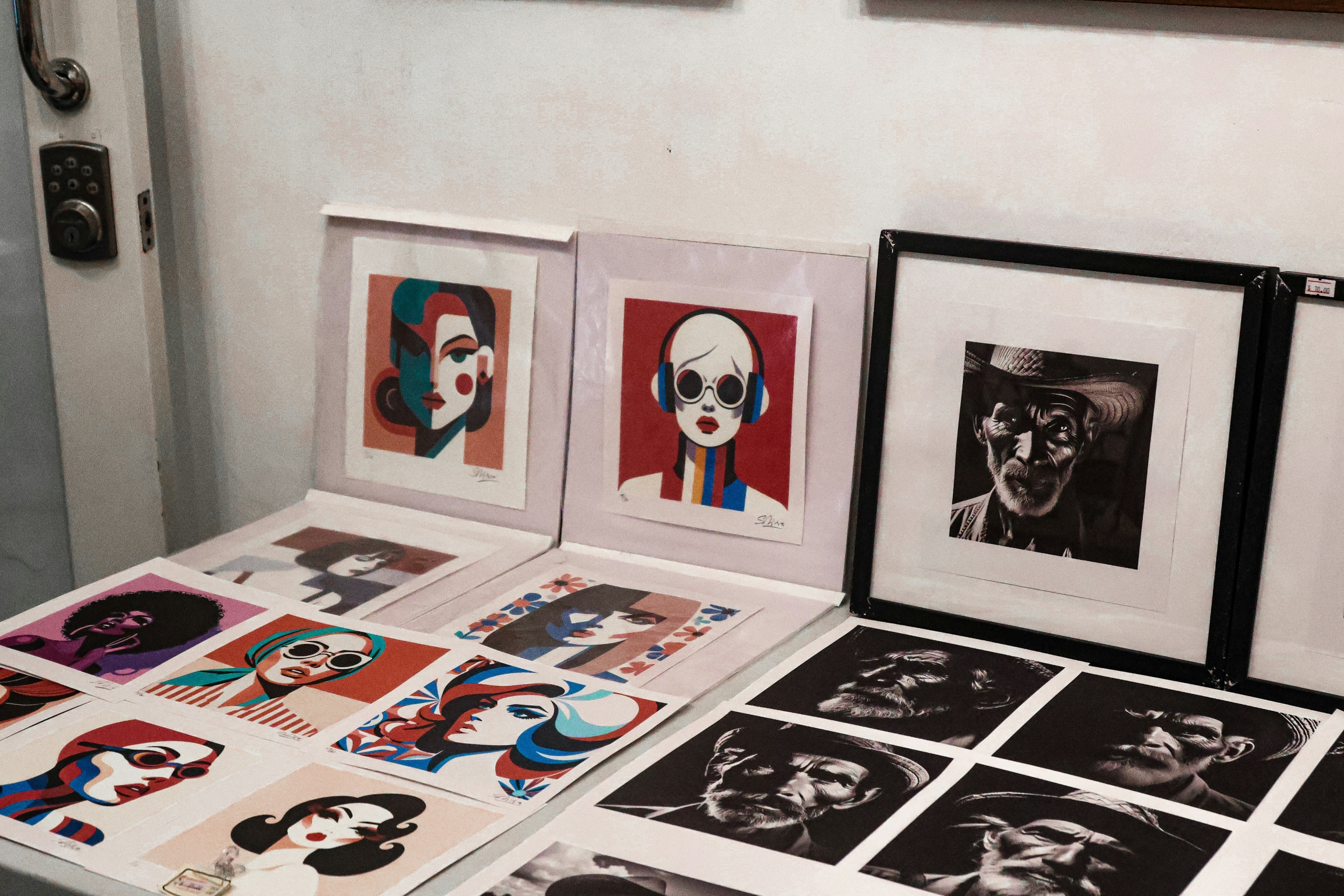 Canvases stacked against the wall of a painter's studio in Havana, where buying art in Cuba usually starts